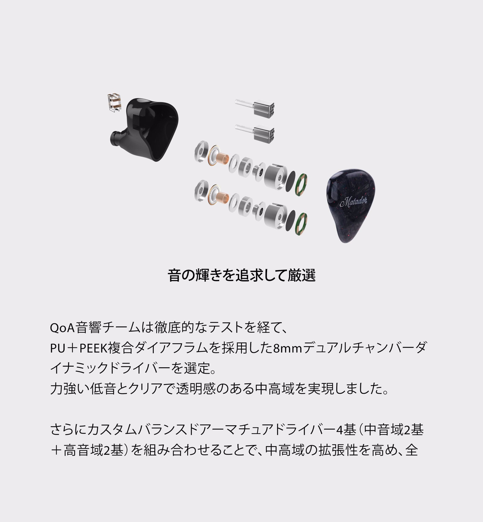 QoA Matador 4BA2DD 6ドライバハイブリッドイヤホン
